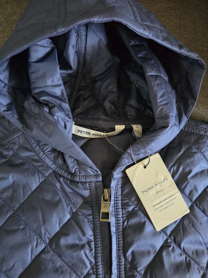 Sudadera con Capucha Peter Millar Essex Cremallera Completa Azul Marino Talla M Nueva con Etiquetas. $250 al por menor Foto 4 de 4