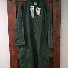 KEY Unlined Green Cotton Twill Work Coveralls Mechanic 2XL Regular
