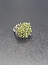 NATURAL PERIDOT GEMSTONE STERLING SILVER 925 RING SIZE 7