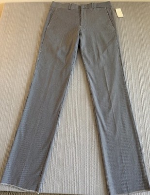 RED Saks Fifth Avenue Navy Striped Dress Pants Men size 32 Straight Leg