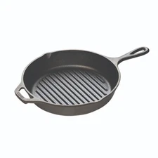 Lodge Logic Pre Seasoned Cast Iron Ribbed Grill Pan 10.25 x 2 in