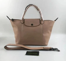 LONGCHAMP Le Pliage Cuir S Handbag Beige - Leather New