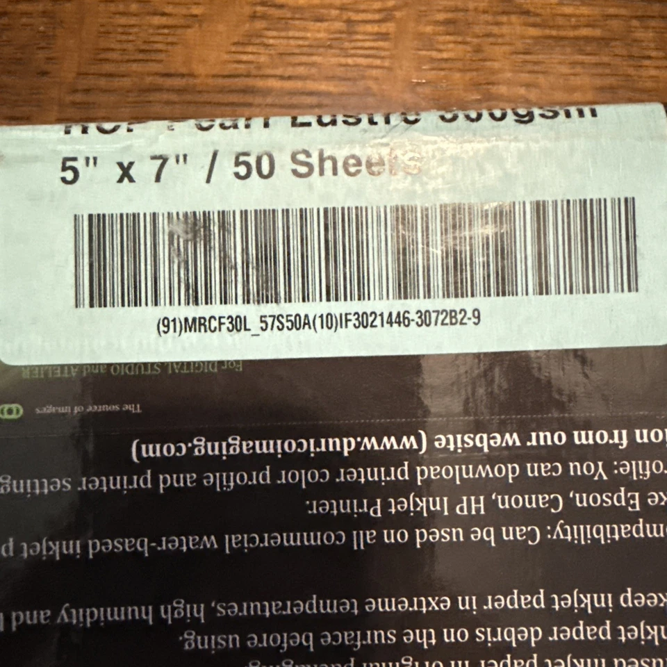 RCP pearl lustre 300gsm digital inkjet paper for photo and art 5x7/50 sheets - Image 3 of 3