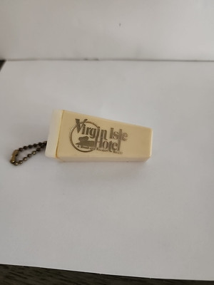 Vintage Photo Viewer Beige Key Chain Virgin Isle Hotel St. Thomas Souvenir 