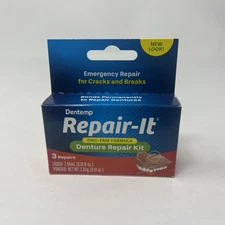 DOC Repair-It Temporary Emergency Denture Repair Kit 3 Repairs NEW