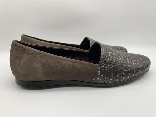 Ballerine mocassini ECCO donna US 9 9.5 EU 40 touch 2 ballerine in pelle marrone slip on
