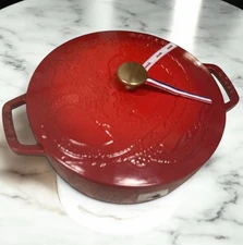 New Staub Enameled  3.75 Qt Cast Iron Essential French Oven Dragon Cherry  Red