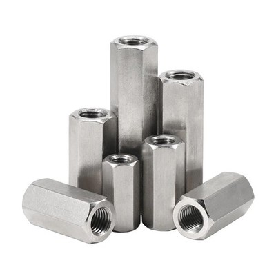 M8 - M20 A2 Stainless Fine Thread Hex Connector Long Nuts Threaded Rod Couplers