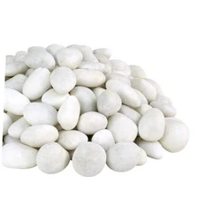 20lbs Natural River Rocks, 2-3 Inch Premium Pebbles 20 Pounds, 2-3 Inch White