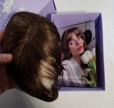 Morica fashion and elegant human hair clip in bangs medium brown