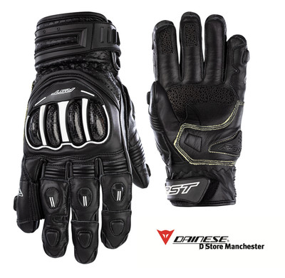 RST Tractech Evo 4 kurz schwarz/schwarz Rennbahn Sport Leder Motorrad Handschuhe...