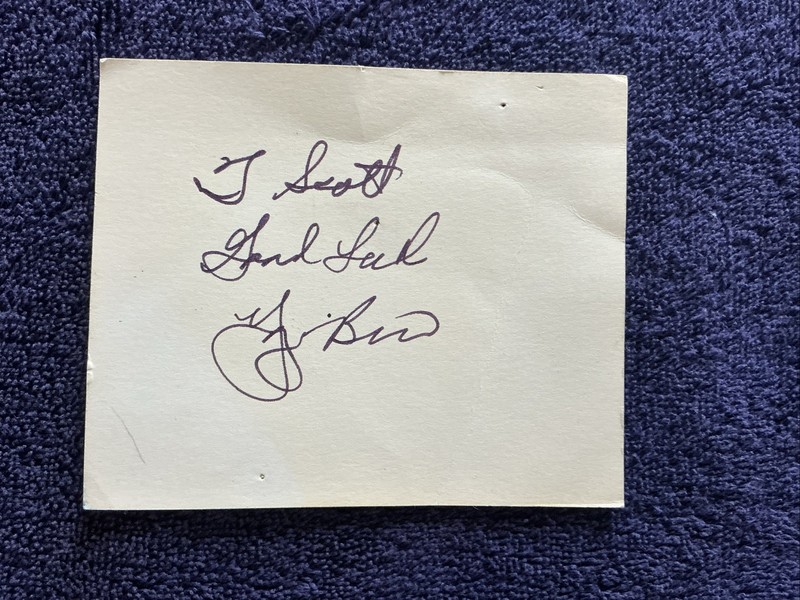 Yogi Berra signature (unauthenticated) and personalized