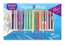 Paper Mate Flair 24pk Felt Tip Pens 4 Tips Styles Multicolored Gift