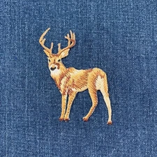 Deer Applique Patch - Embroidered Buck Animal Badge 2-7/8" (Iron On)
