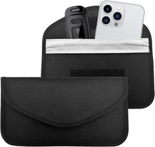 2PCS Faraday Bags for Car Keys and Cell Phone, RFID Signal Blocking Bag, Keyless