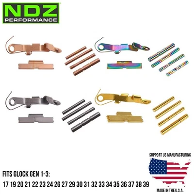 NDZ PERFORMANCE NDZ Glock 19 Gen 1-3 Extended Control Kit ESLL Pins Ghost Bullet Slide Release
