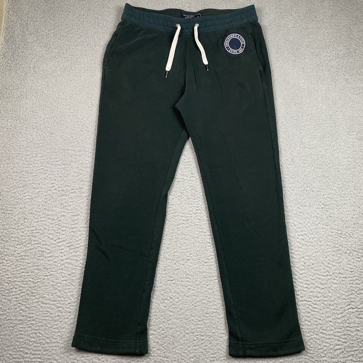 Abercrombie & Fitch Sweatpants Mens Size S Green Fleece Drawstring