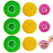 NEPAK 60 Pcs Bowl Covers Reusable, 3 Sizes Plastic Food Covers, Elastic Film ...