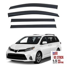 4pcs JDM Smoke Tint Outside Mount Tape On/Clip On Style PVC Sun Rain Guard