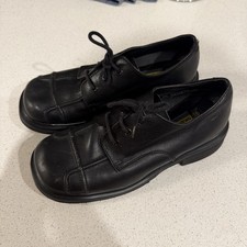 Vintage Doc Martens Shoes Mens 8 Black Leather Chunk Oxfords England 9751