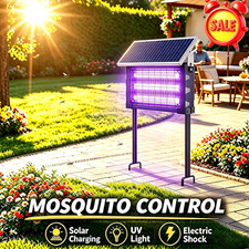 Solar Bug Zapper Outdoor Mosquito Zapper 4500V Waterproof Rechargeable Fly Trap