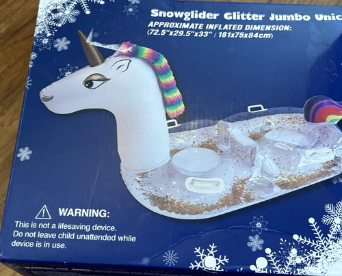 Brand new unicorn sled glitter snow glider - Picture 4 of 11