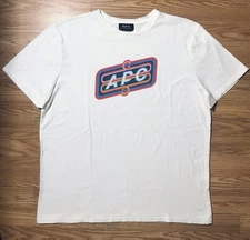 APC Graphic Print Logo T-Shirt White All Cotton Crew Neck Rue Madame Paris