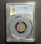 1851 Seated Liberty Dime — Certified PCGS XF45