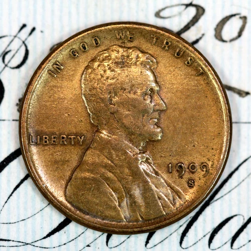 * 1909-S VDB * CHOICE VF+ LINCOLN WHEAT PENNY * FROM ORIGINAL COLLECTION
