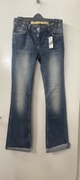 Fat Face Women's Straight Leg Jeans, Low Rise, Boot Cut , Blue/White, Size 6/8,