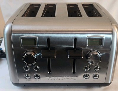 Farberware Stainless Steel Dual Control Digital 4 Slice Toaster 
