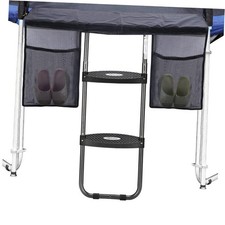 Trampoline Ladder, 2 Steps with Wide Steps, Trampoline Storage Bag, Universal