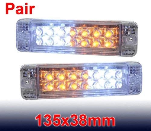 PAIR of LED Indicators, Signals + DRL or Park lights For ARB Bullbars 135 x 38mm