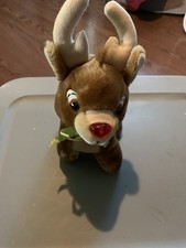 Applause Rudolph the Red-Nosed Reindeer Plush Small 1997 Red Nose Ribbon