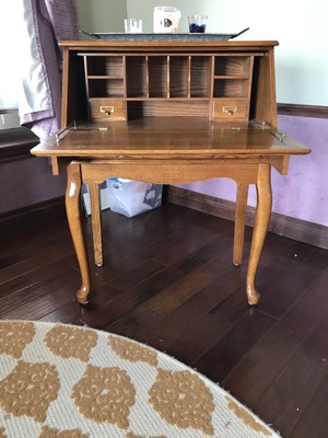 Ashley Solid Oak Slant Front Secretary Desk Ebay