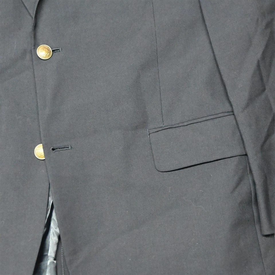 Casaco esportivo masculino blazer lã botão dourado azul marinho Club Room 43R 44R - Imagem 3 de 4