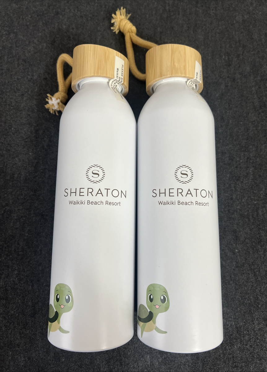 2 Sheraton Waikiki Beach Resort Hawaii Hotel Water Bottles Turtle