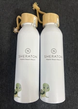 2 Sheraton Waikiki Beach Resort Hawaii Hotel Water Bottles Turtle 20.3 oz Sealed
