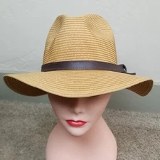 BP Paper Tan Straw Women's Casual Panama Style Hat One Size
