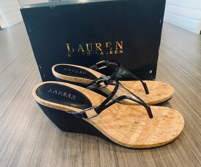 Ralph lauren thong on sale wedge sandals