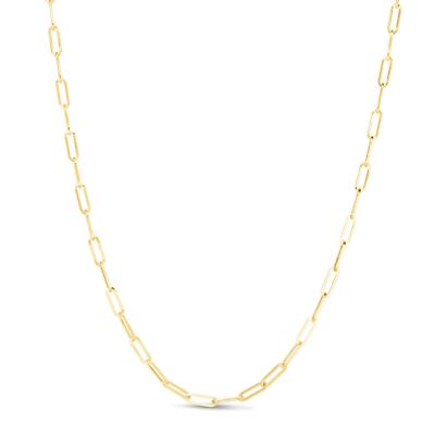 14kt Gelbgold leichte Büroklammer Gliederkabel Kette Halskette 16 Zoll 3 Gramm 3,3 mm