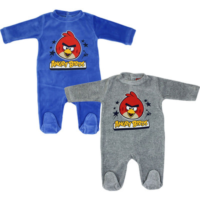Angry Birds kuschelig weicher Spieler 62 68 74 Strampler Langarm Body Baby