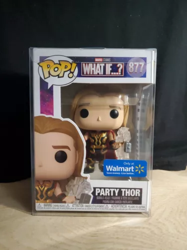 Funko Pop! Exclusivo de Walmart de Marvel Studios What If... Party Thor #877 con protección