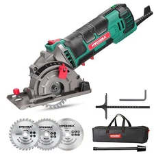 Mini Circular Saw, HYCHIKA Compact Circular Saw Tile Saw with 3 Saw Blades 4A Pu