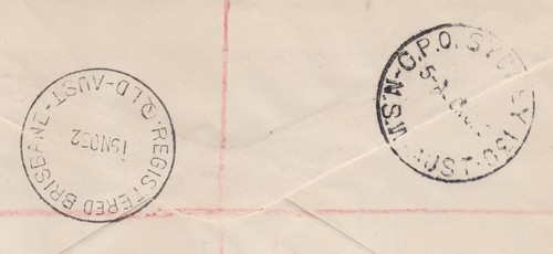 1952 Australia Pan Pacific Scout Jamboree Block Standard Stamp Co REGISTERED FDC - Picture 3 of 4