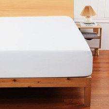 100 Cotton Fitted Sheet King Size Sateen All-Around Elastic Deep Pocket Dura...