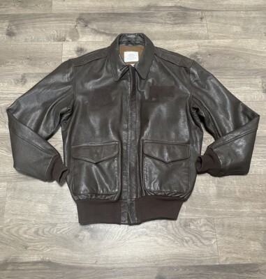 Vintage DSCP A-2 Flyer s Bomber Jacket 44L (XL) Brown Avirex USA
