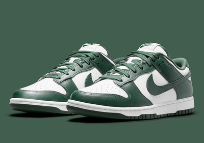Nike Dunk Low Retro Michigan State Team Green White Orange DD1391 