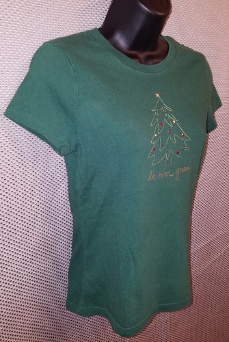Camiseta femenina Be Ever verde árbol de Navidad con lentejuelas - pequeña para mujer - Imagen 3 de 5