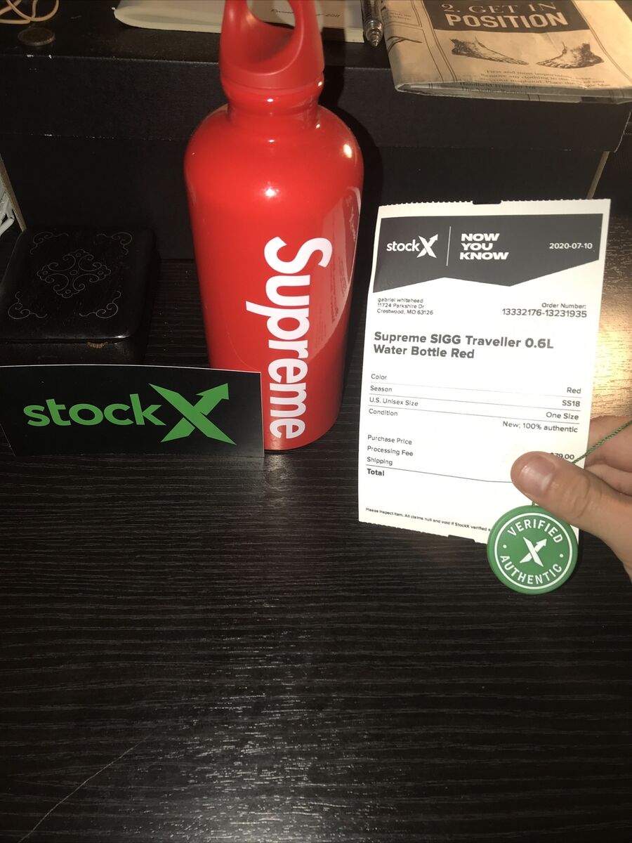 Supreme Sigg Red Box Logo Aluminum Metal Water Bottle Supreme Sigg Red Box Logo Aluminum Metal Water Bottle